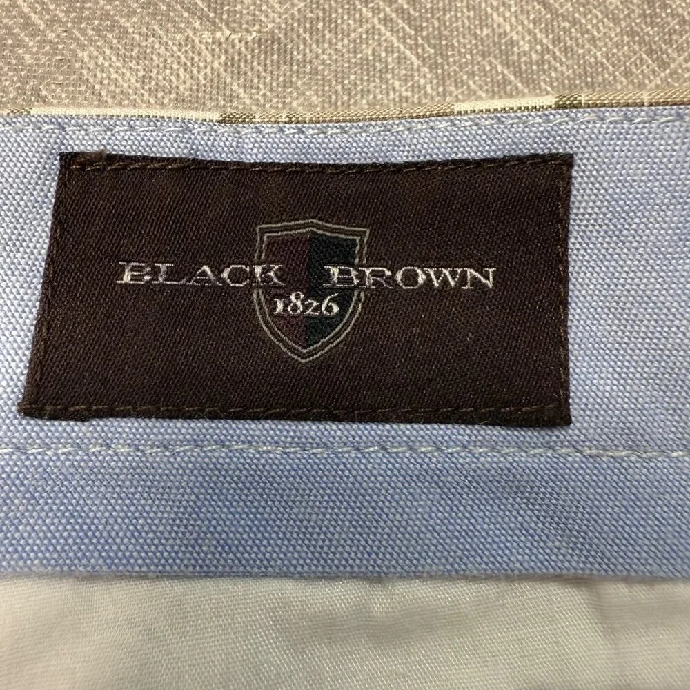 Black Brown 1826 Men's Plaid Cotton Shorts Size 36 Summer Golfing Leisure Play - Picture 4 of 16